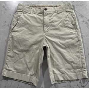Brooks Brothers Red Fleece Chino Shorts Mens 32 Off White Flat Front 9" Inseam
